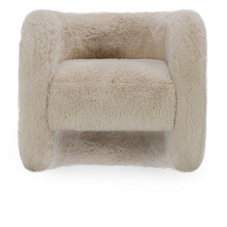 Teddy Beige Plush Accent Chair - Ornate Home