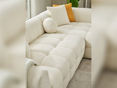 Teddy Cream Sectional Sofa - Ornate Home