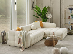 Teddy Cream Sectional Sofa - Ornate Home