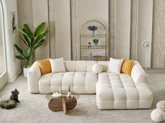Teddy Cream Sectional Sofa - Ornate Home