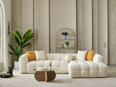 Teddy Cream Sectional Sofa - Ornate Home