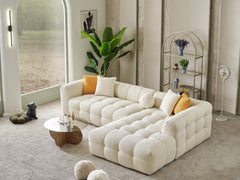 Teddy Cream Sectional Sofa - Ornate Home