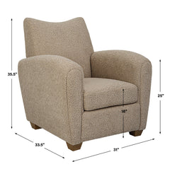 Teddy Latte Accent Chair - Ornate Home