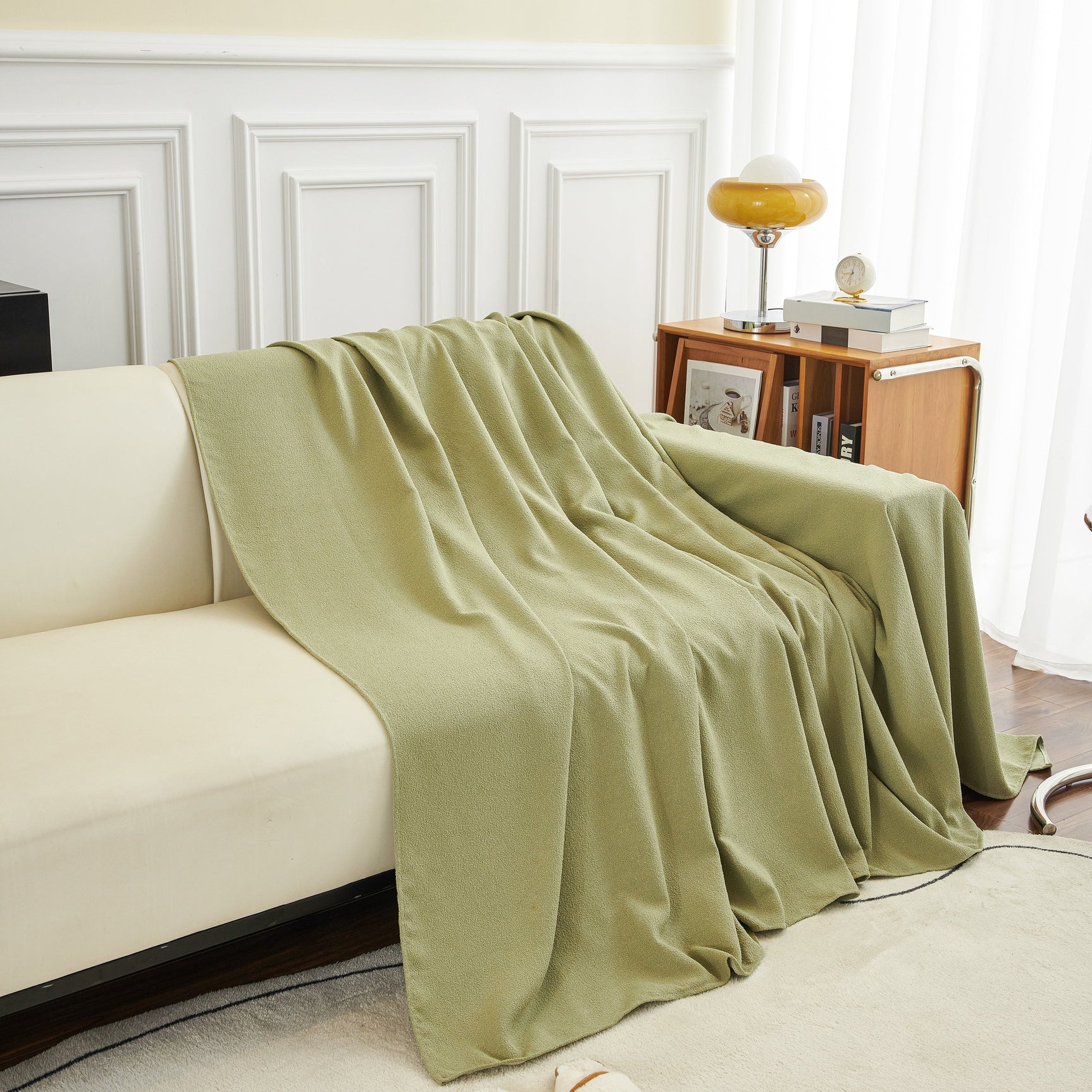 Teddy Throw Blanket and Stylish Slipcover for Couch, Waterproof Sofa Cover for Pets - Ornate Home