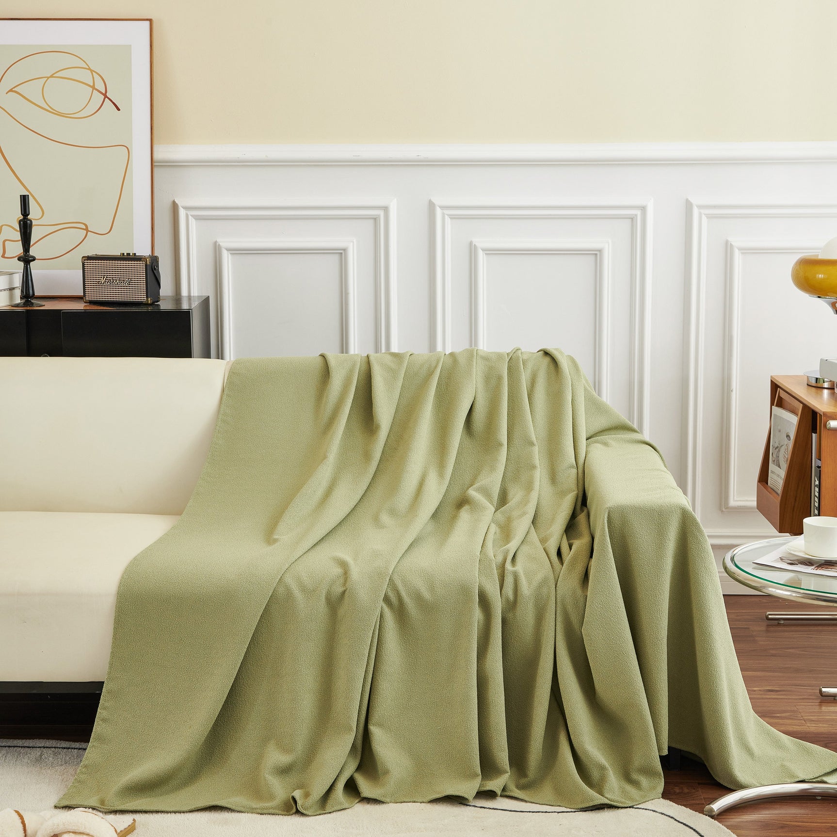 Teddy Throw Blanket and Stylish Slipcover for Couch, Waterproof Sofa Cover for Pets - Ornate Home