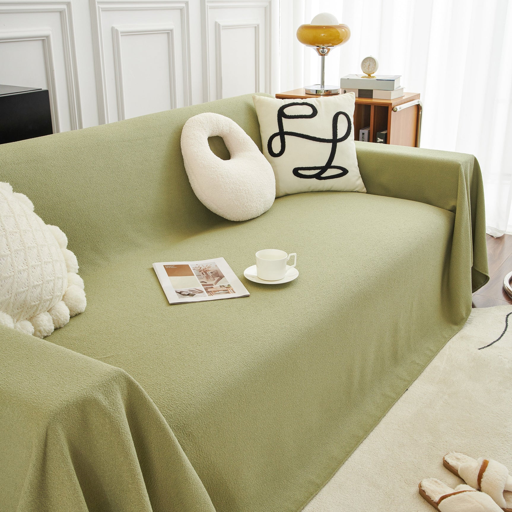 Teddy Throw Blanket and Stylish Slipcover for Couch, Waterproof Sofa Cover for Pets - Ornate Home