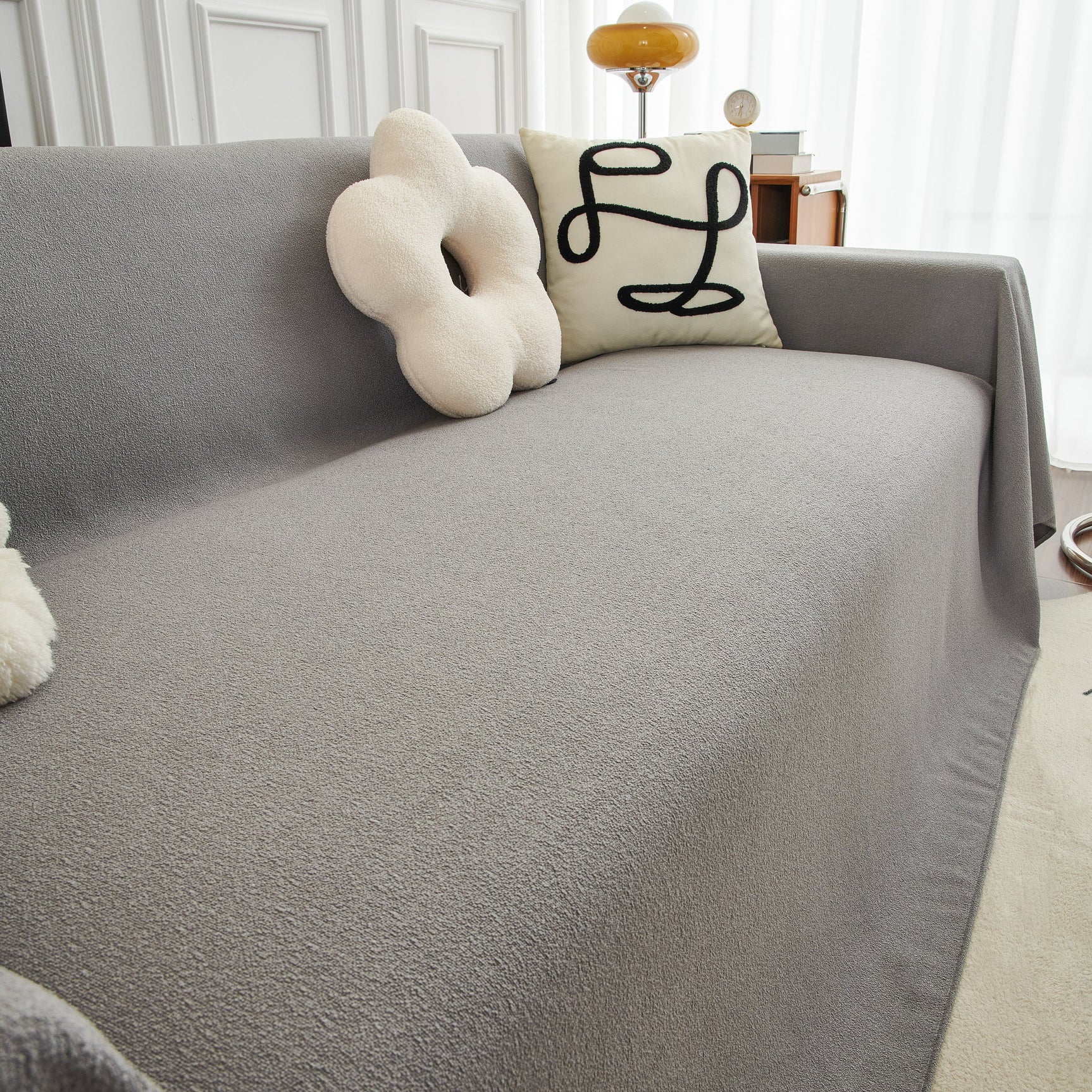 Teddy Throw Blanket and Stylish Slipcover for Couch, Waterproof Sofa Cover for Pets - Ornate Home