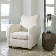 Teddy White Shearling Accent Chair - Ornate Home