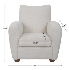 Teddy White Shearling Accent Chair - Ornate Home