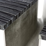 Tegan Black Forest/Shiny Nickel Cocktail Table - Ornate Home