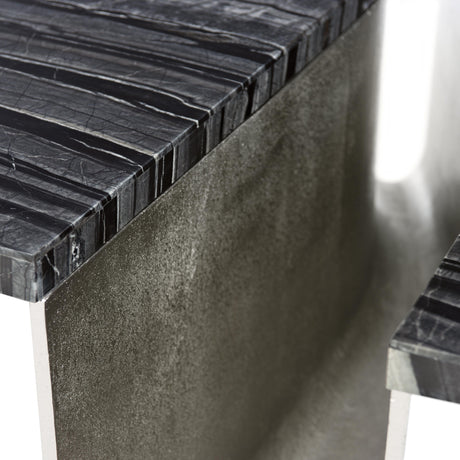 Tegan Black Forest/Shiny Nickel Cocktail Table - Ornate Home