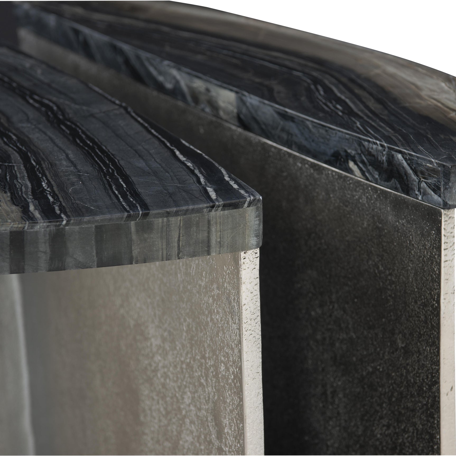 Tegan Black Forest/Shiny Nickel Side Table - Ornate Home