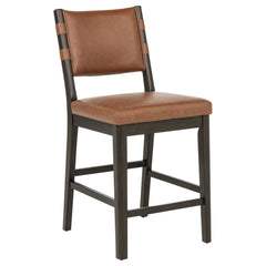 Tegan Cognac Faux Leather Upholstered Counter Height Chair (Set of 2) - Ornate Home