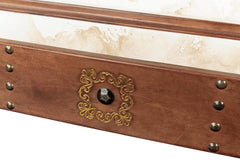 Telescope Brown Leather Box With Tacks - Ornate Home