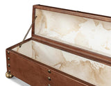 Telescope Brown Leather Box With Tacks - Ornate Home