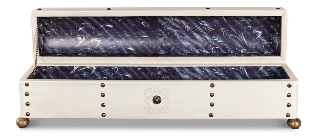 Telescope Ivory Leather Box - Ornate Home