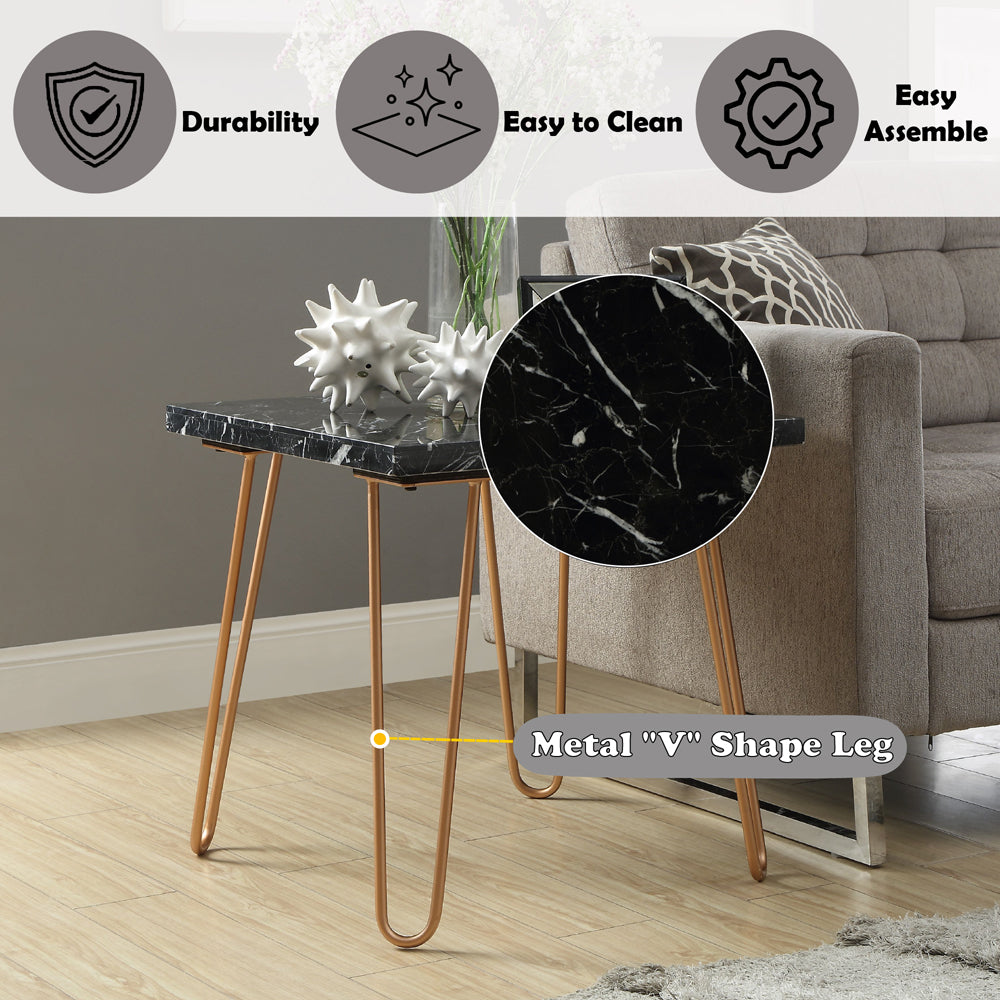 Telestis Black End Table - Ornate Home