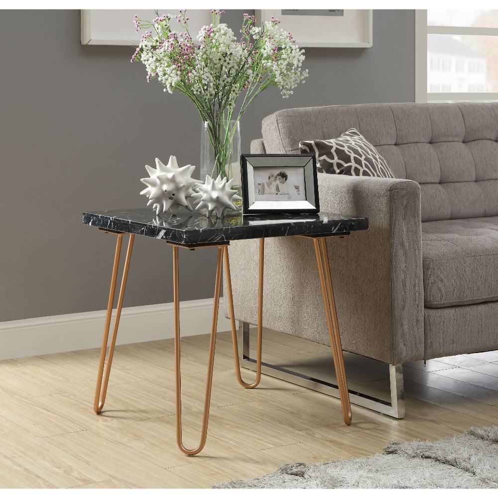 Telestis Black End Table - Ornate Home