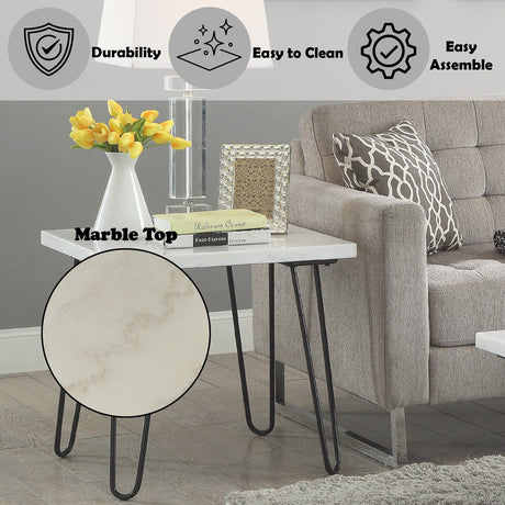 Telestis White End Table - Ornate Home