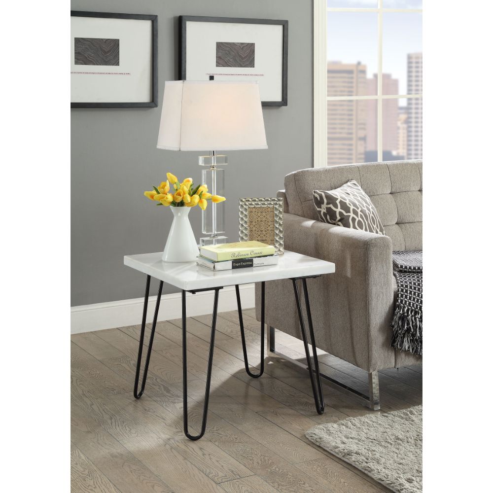 Telestis White End Table - Ornate Home