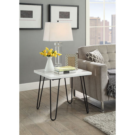 Telestis White End Table - Ornate Home