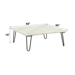 Telestis White Marble & Black Coffee Table - Ornate Home
