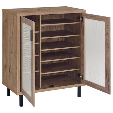 Teller Natural Oak 2-door Shoe Storage Cabinet - Ornate Home