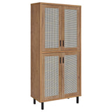 Teller Natural Oak 80-inch 4-door Tall Shoe Storage Cabinet - Ornate Home