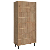 Teller Natural Oak 80-inch 4-door Tall Shoe Storage Cabinet - Ornate Home