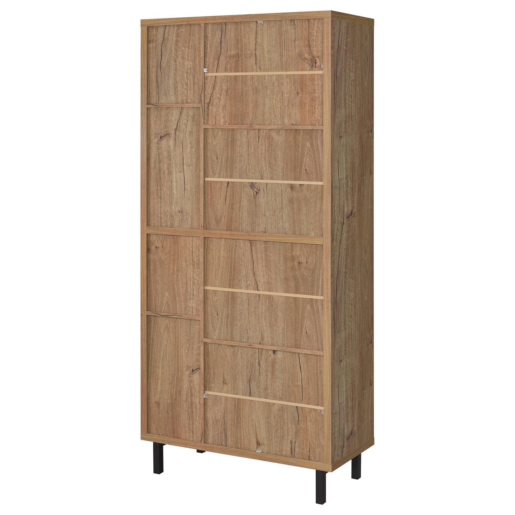 Teller Natural Oak 80-inch 4-door Tall Shoe Storage Cabinet - Ornate Home