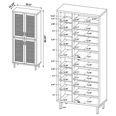Teller Natural Oak 80-inch 4-door Tall Shoe Storage Cabinet - Ornate Home