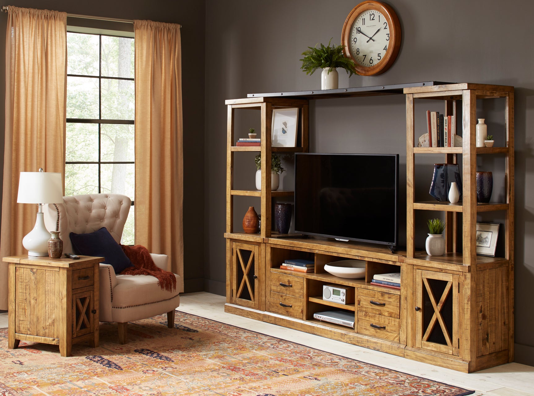 Telluride Brown Entertainment Wall - 60 Media Unit - Ornate Home