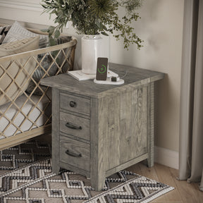 Telluride Driftwood Power Chairside Table - Ornate Home