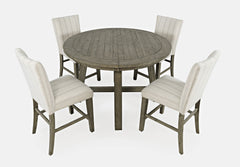 Telluride Driftwood Round Counter Dining Table w/ 4 Uph Stools - Ornate Home