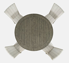 Telluride Driftwood Round Counter Dining Table w/ 4 Uph Stools - Ornate Home