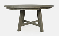 Telluride Driftwood Round Counter Dining Table w/ 4 Uph Stools - Ornate Home