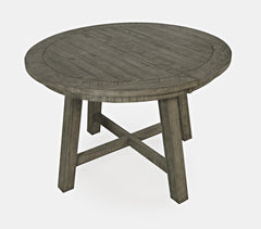 Telluride Driftwood Round Counter Dining Table w/ 4 Uph Stools - Ornate Home