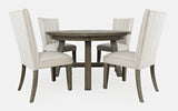 Telluride Driftwood Round Dining Table w/ 4 Uph Chairs - Ornate Home