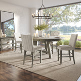 Telluride Driftwood Round Dining Table w/ 4 Uph Chairs - Ornate Home