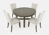 Telluride Driftwood Round Dining Table w/ 4 Uph Chairs - Ornate Home