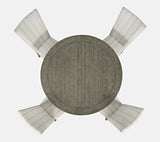 Telluride Driftwood Round Dining Table w/ 4 Uph Chairs - Ornate Home