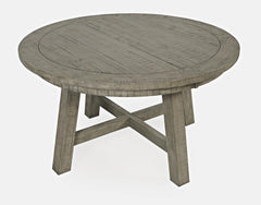 Telluride Driftwood Round Dining Table w/ 4 Uph Chairs - Ornate Home