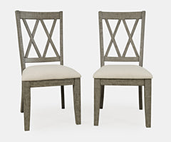 Telluride Driftwood Round Dining Table w/ 4 X-Back Chairs - Ornate Home