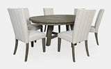Telluride Driftwood Round Dining Table w/ 6 Uph Chairs - Ornate Home