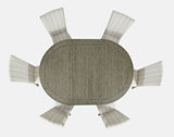 Telluride Driftwood Round Dining Table w/ 6 Uph Chairs - Ornate Home