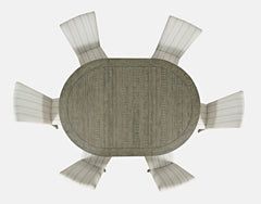 Telluride Driftwood Round Dining Table w/ 6 Uph Chairs - Ornate Home