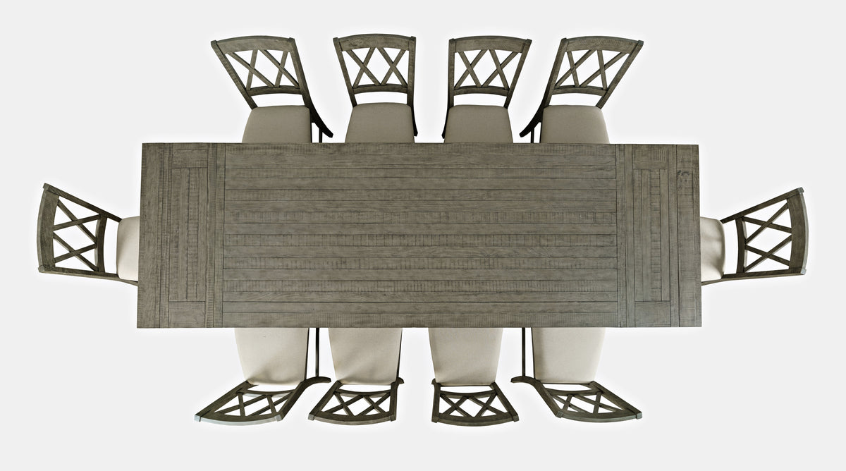 Telluride Driftwood Trestle Counter Dining Table w/ 10 Stools - Ornate Home