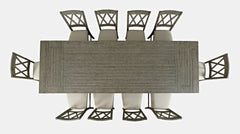 Telluride Driftwood Trestle Counter Dining Table w/ 10 Stools - Ornate Home