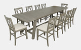 Telluride Driftwood Trestle Counter Dining Table w/ 10 Stools - Ornate Home