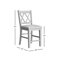 Telluride Driftwood Trestle Counter Dining Table w/ 4 Stools - Ornate Home